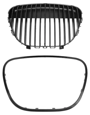 Image de Grille centrale avant sans logo, de couleur noire, référence 6L0853651D. Remplacement de la grille centrale du pare-chocs avant pour Seat Ibiza et Cordoba (modèles 6L) de 2002 à 2009