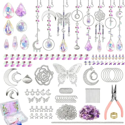 Immagine prodotto di 400 pezzi, set per creare decorazioni solari in cristallo, fai da te, per finestre. Cristalli da appendere