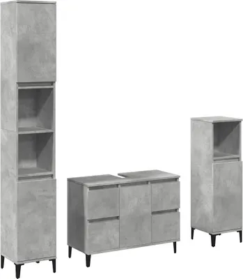 Zdjęcie produktu dla VidaXL 3324950, Szary, Metal, Drewno, 800 mm, 330 mm, 600 mm, 3 szt.