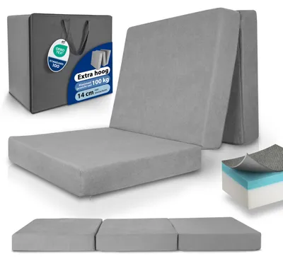 Zdjęcie produktu dla Materac składany gościnny - Pianka termoelastyczna - 200 x 80 x 14 cm - Z torbą do przenoszenia