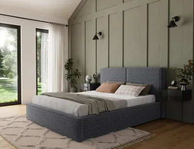 Obrázok produktu pre Manželská čalúnená posteľ 160x200 PENVIRO 2 - tmavo šedá