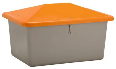 Produktbild von CEMO Streugutbehälter 200 l B890xT600xH640 mm ohne Entnahmeöffnung grün/orange