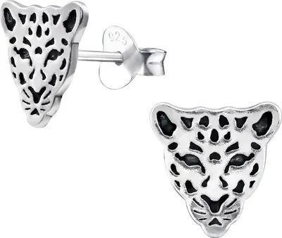 Produktbild von Ohrstecker 925 Sterling Silber mit Leopard