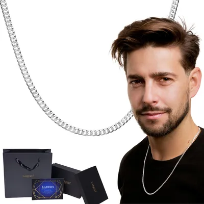Obrázek produktu pro PÁNSKÝ PLNÝ STŘÍBRNÝ ŘETÍZEK 50 cm, kovaný, silný 3,2 mm, stříbro 925