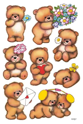 Produktbild von HERMA 3578 10x Sticker DECOR Bären mit Blumen