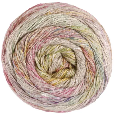 A ball of yarn with multiple colors.