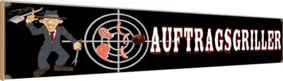 Produktbild von vianmo Holzschild 10x46 cm Auftragsgriller Grill Wurst Steak