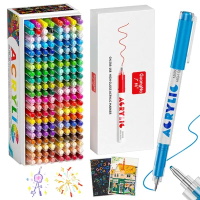 Acrylmarker 168 Stück, 1 mm Spitze, für Stein, Glas, Keramik, Holz
