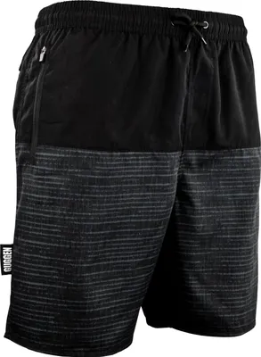 Produktbild von GUGGEN MOUNTAIN Badehose für Herren Schnelltrocknende Badeshorts 1803 mit Kordelzug Beachshorts Boardshorts Schwimmhose Männer mit Muster Grau Schwarz XXL