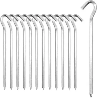 Produktbild von Zeltheringe, 【28 Packung】 Heavy-Duty 18cm Zelt Heringe Metall Zelthaken Aluminium Heringe Erdnägel für Harte Böden, ideal für Garten, Camping, Angeln und Zelten