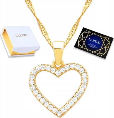 Image de Collier coeur en or avec zirconium, "Shining Love", argent 925