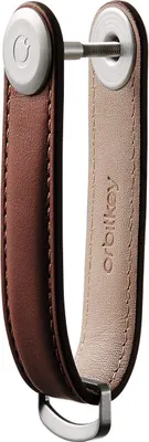 Produktbild von Orbitkey - Schlüssel-Organizer aus Leder - Espressobraun mit braunen Nähten