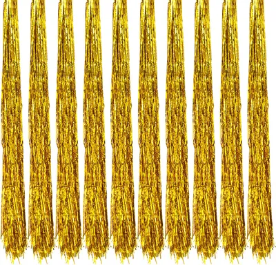 Produktbild von Oblique Unique 10x Lametta Weihnachten Fasching Karneval Party Feier Deko - gold