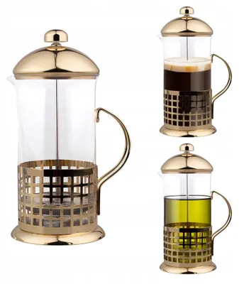 Produktbild von Teebereiter und Kaffeebereiter 1 l French Press Altom Design aus Glas, Gold