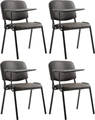 Produktbild von CLP 4er Set Stühle Ken mit Klapptisch Kunstleder gepolstert braun