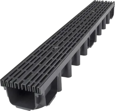 Produktbild von Lineare Entwässerungsrinne 1000*98 Mit Pp Line A15 Schwarzem Gitter - Mx 01718-6