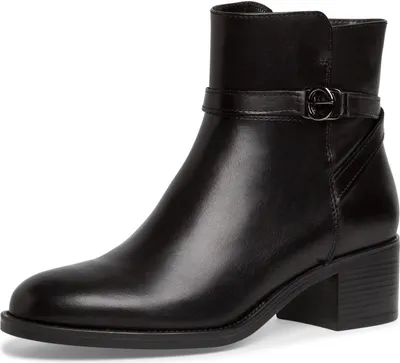 Produktbild von Tamaris Damen Stiefelette Reißverschluss Zierriemen mit Schnalle 1-25017-41, Größe:38 EU, Farbe:Schwarz