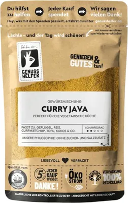 Produktbild von Curry Java, mittelscharf, exotisches Currypulver, zum Kochen von Fleischgerichten und veganen Speisen, 3 x 100g