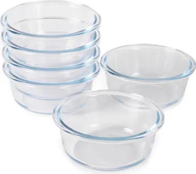 Produktbild von HGMD Backofengeschirr-Set - 6 Stück - 370ML - Glas - Rund - Backofengeschirr 1 Person - Spülmaschinenfest