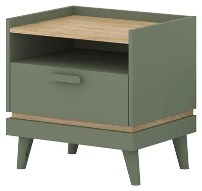 Produktbild von Masseno Nachttisch ACARA Nachtschrank Beistelltisch für Schlafzimmer 50 x 50,6 x 40 cm Hellgrün