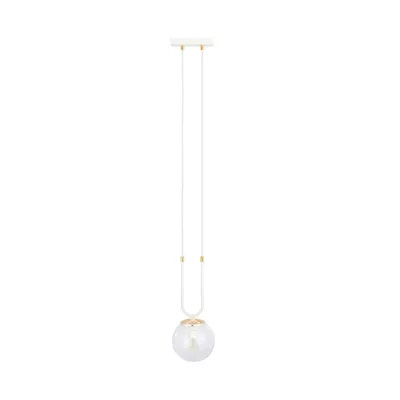 Zdjęcie produktu dla Lampa wisząca Emibig 1xE14 40W GLAM 1 WHITE/TRANSPARENT 1116/1