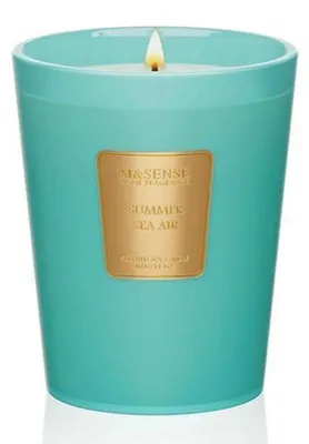 Image de Bougie parfumée en verre, senteur "Été, mer", 400g, durée de combustion : 75 heures, cire de soja