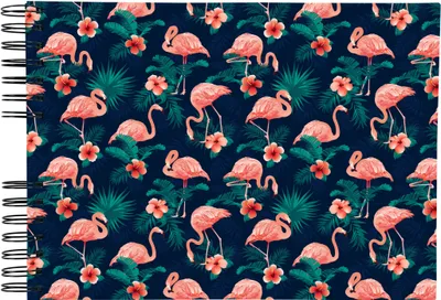 Image de Album photo à spirales Exacompta, modèle 16703E, couleur bleu nuit, collection Flamingo, dimensions 32 x 22 cm