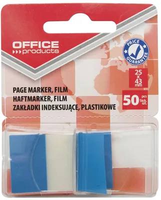 Obrázek produktu pro Kancelářské potřeby - Index výrobků, 25 x 43 mm, blistr s 50 záložkami, černý