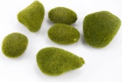 Produktbild von Moos Steine 6 Stück im Beutel grün Emerald