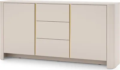 Produktbild von FURNLUX Anrichte Bari Gold Und Beige 168cm / Hauptfarbe: Beige / Abmessungen: 168 x 84 x 39 cm
