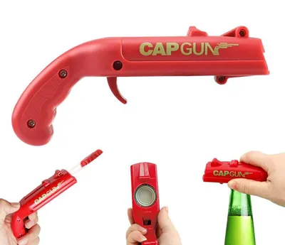 Bierflesopener Cap Gun Launcher Shooter, 2-in-1, schießt über 5 m