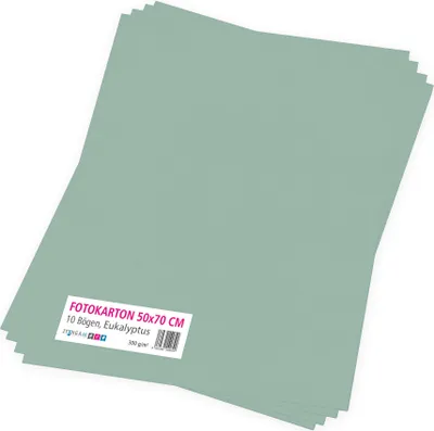 Produktbild von itenga Fotokarton Eukalyptus grün - 50x70cm 300g/qm 10 Bogen