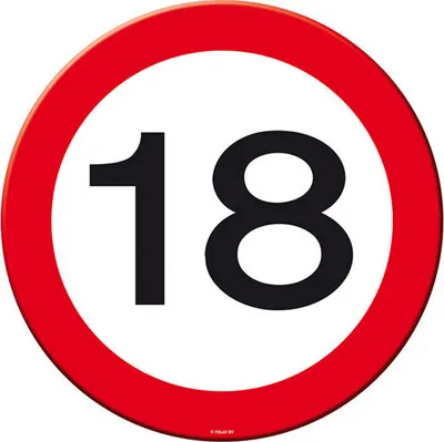 Produktbild von 18. Geburtstag Verkehrsschild 4 Platzsets und Becheruntersetzer
