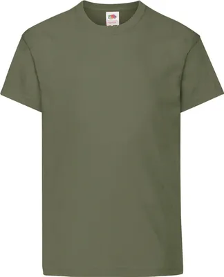 Productafbeelding van Fruit Of The Loom Kinder T-shirt met korte mouwen, model RW4728 (12-13 jaar), klassieke olijfgroene kleur
