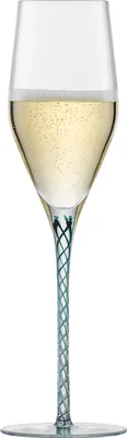 Produktbild von ZWIESEL GLAS 2 Stück handmade SEKT SPIRIT 7 MIT MOUSSIERPUNKT TANNENGRÜN 121619