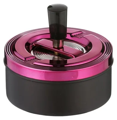 Produktbild von Angelo Schleuderaschenbecher / Drehascher schwarz/ brombeere-metallic, 11 cm