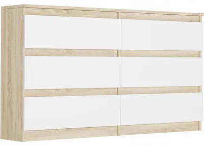 Obrázek produktu pro Komoda 140 cm 6 zásuvek skříňka FRAMIRE R-140 mix sonoma