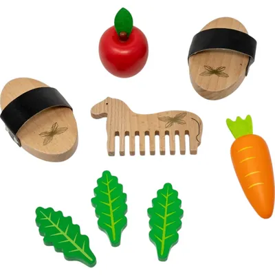 Zdjęcie produktu dla byAstrup zestaw do pielęgnacji i karmienia zestaw do pielęgnacji koni Hobby wygląd drewna
