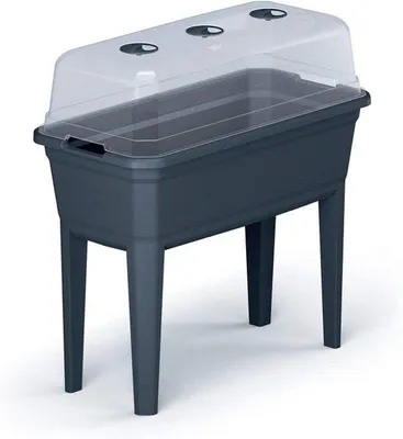 Obrázok produktu pre Plastový kvetináč s plastovým vekom v antracitovej farbe, 74 x 37 x 78 cm