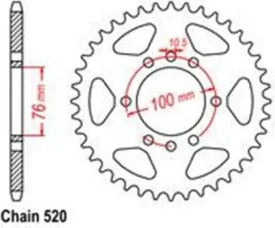Produktbild von Kettenrad 48 Z Teilung 520 für SUZUKI GSXR GSX-R 1100 W 89-94 Rear sprocket