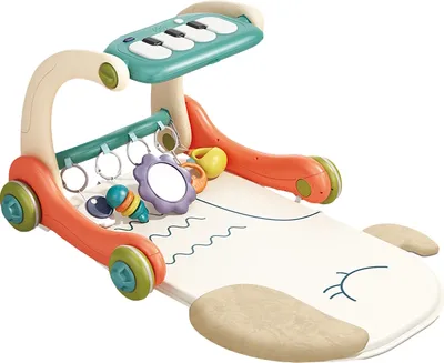 Produktbild von Eco Toys 3-in-1 Spielteppich und Laufwagen Orange HC623152