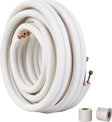 Produktbild von SucceBuy 15240 mm Mini-Split-Leitungssatz, 6,4 und 9,5 mm Außendurchmesser, Kupferrohr mit dreischichtiger Isolierung für Mini-Split-Klimaanlagen, HVAC, Kältemittel, Heizungspumpenausrüstung mit Wickelstreifen