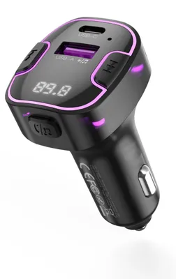 Produktbild von XO 2in1 Bluetooth FM transmitter Smart Dual KFZ Ladeadapter, schwarz (XO-BCC12)