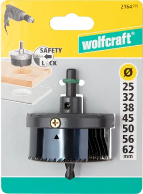 Produktbild von wolfcraft GmbH 2164000, Set, Bohrer, Gipskarton, Panel, Holz, Schwarz, Metall, Sechskantschaft