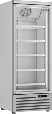 Image de Congélateur Combisteel 600 litres avec 1 porte vitrée, 5 clayettes, mobile, 750 x 710 x 1997 mm