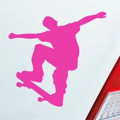 Produktbild von Auto Aufkleber Skater Skaten Sport Tuning Ollie 10x10 cm Pink Sticker Heckscheibenaufkleber
