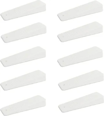 Produktbild von 10x sossai Türkeile aus Hartgummi in Weiß Türstopper Türpuffer Keil Türkeil