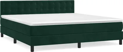 Produktbild von vidaXL Boxspringbett mit Matratze Dunkelgrün 180x200 cm Samt