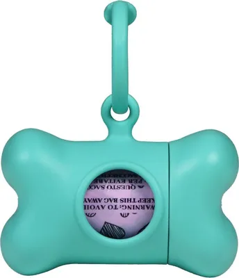 Imagen del producto de Dispensador de bolsas para excrementos de perros United Pets Bon Ton Nano Classic, color aguamarina (6 x 3 x 4 cm)