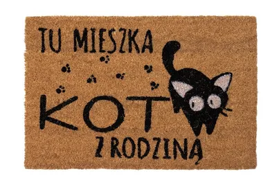 Immagine prodotto di Zerbino in cocco, spesso, moderno Couleur 40x60cm Qui vive un gatto
